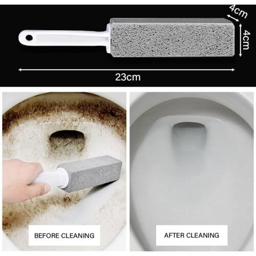 Multifunctional Pumice Stone Toilet Cleaner Brush Sinks Bathtubs 360 Degrees Cleaning Tool Bathroom Scrubber With Plastic Handle