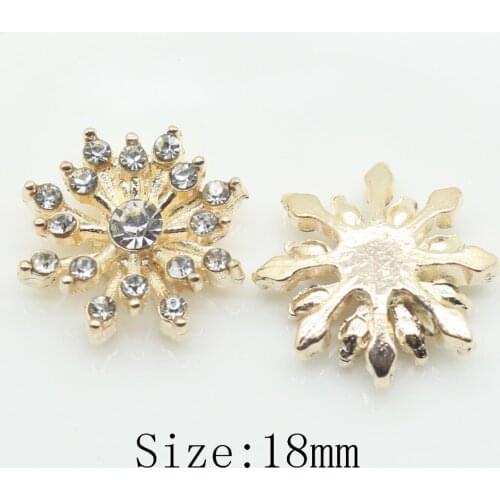 Fashion 10Pc 18MM Round rhinestone Button Metal Alloy buttons Wedding inviations decorate hair flower center scrapbooking