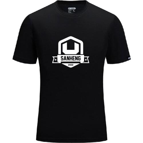 Brand SANHENG Men Summer T-Shirt Men Sports T-Shirt Plus Size Sport Fast-Dry Breathable Tops Big Logo