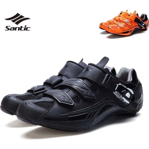 Santic 2018 Pro Racing Team Road Cycling Shoes Men Ultralgiht Carbon Fiber Bicycle Shoes Breathable Self-Locking Bike Sneakers
