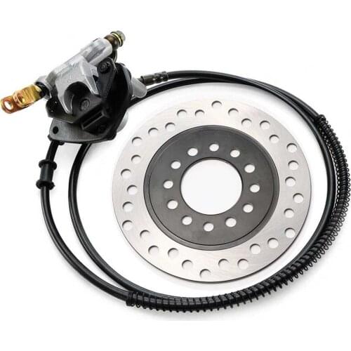 Motorcycle Rear Hydraulic Brake Master Cylinder Pump with Rotor Disc 1550mm Oil Hose for ATV Go Kart