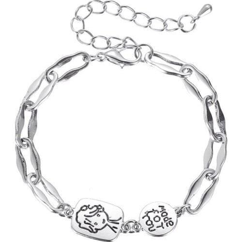 New Hot Sale Girl Bracelet Harajuku Little Prince Avatar Charm Bracelet Thick Chain Cartoon Bracelet & Bangle Simple Jewelry