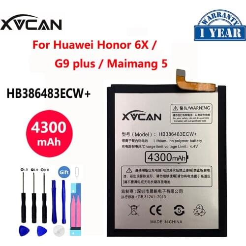 Original XVCAN Phone Battery HB386483ECW+ For Huawei G9 Plus Honor 6X Maimang 5 GR5 2017 4300mAh Replacement Batteries