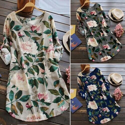 Hot Sale Explosions Fall European and American Fashion Round Neck Print Dress Long Sleeve Beach Sexy Loose Short Dress Autumn
