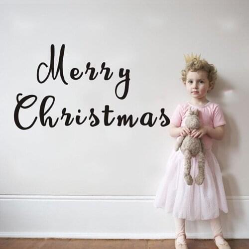 Simple Merry Christmas Quotes Wall Vinyl Window Sticker Door Decor Holiday Christmas Wall Decal ZX573