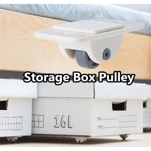 12pcs Self Adhesive Storage Box Pulley Trash Can Pasteable Wheels One-Way Wheel Small Storage Box Casters Viscous Pulley Z45