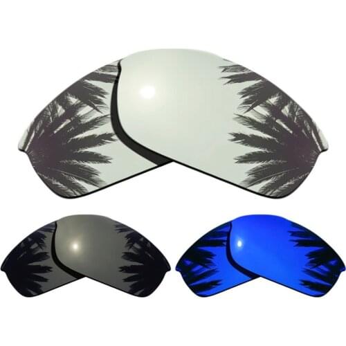 Silver Mirrored+Black+Purple Mirrored Coating) 3-Pairs Polarized Replacement Lenses for Flak Jacket 100% UVA & UVB Protection