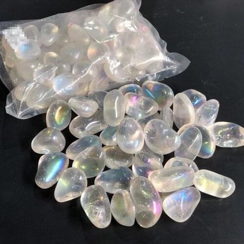 Amazing Aura Rainbow Quartz Crystal Chakra Healing Medaion Gemstone Reiki Tumble Gravel For Decoration