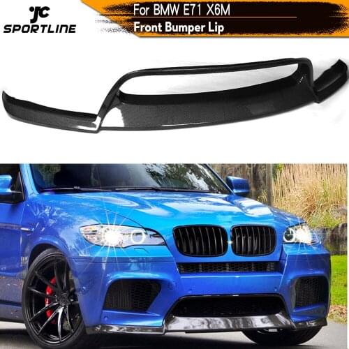 Carbon Fiber Auto Car Front Bumper Lip Spoiler Splitters for BMW E71 X6M Bumper 2008 - 2013 Plain Straight Carbon Weave / FRP