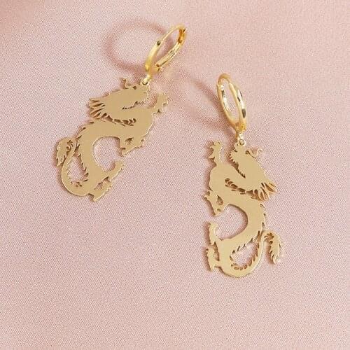 6 pair /lot jewelry fashion jewelry metal alloy anime dragon earrings for women 2020