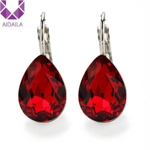 Women Dangle Drop Earrings Big Rhinestone Water Drop Shape Hot New Selling Fashion Jewelry Fashion Design Glass