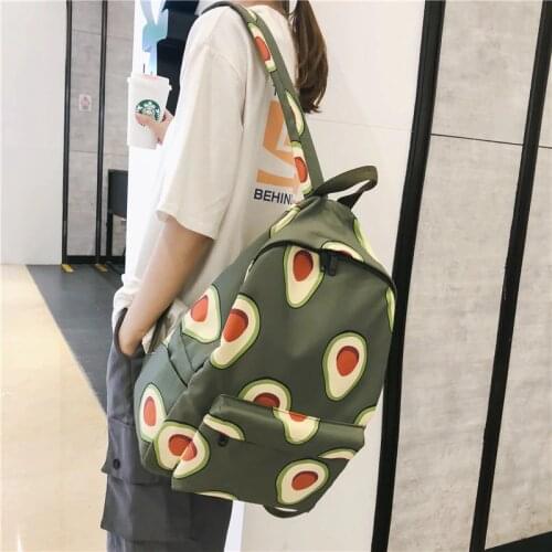 Women backpack Nylon Softback avocado Jacquard Unisex Zipper high-capacity bookbag school bag Korean ladylike high-capacity bag