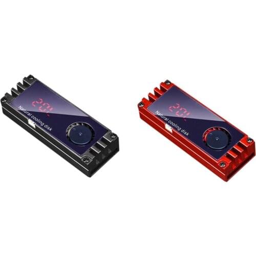 2 Pcs M2 Ssd Heat Sink Heat Sink Temperature Oled Digital Display M.2 2280 Nvme Ssd Solid State Drive Heat Sink