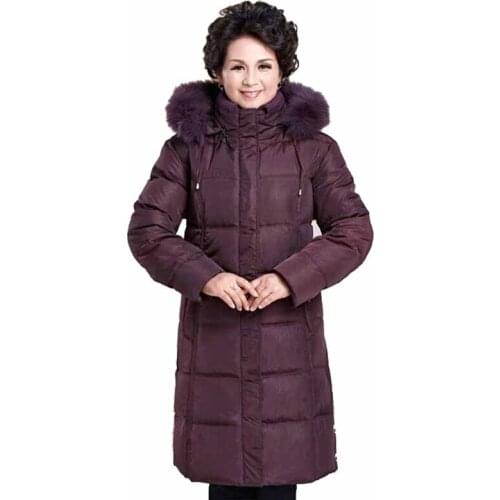 2019 High quality Thicken Winter Parkas Middle aged Women Down cotton jacket Plus size XL-5XL Warm Hooded Long Coats Female G425