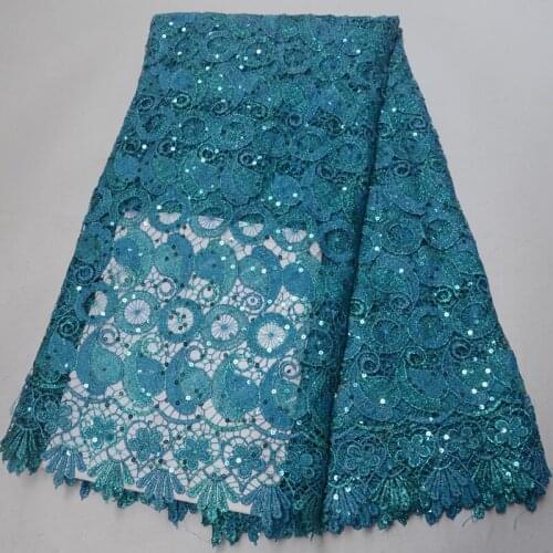 24 options fashion African big cord lace fabric light guipure lace fabric with shining sequins for party dress WLP029
