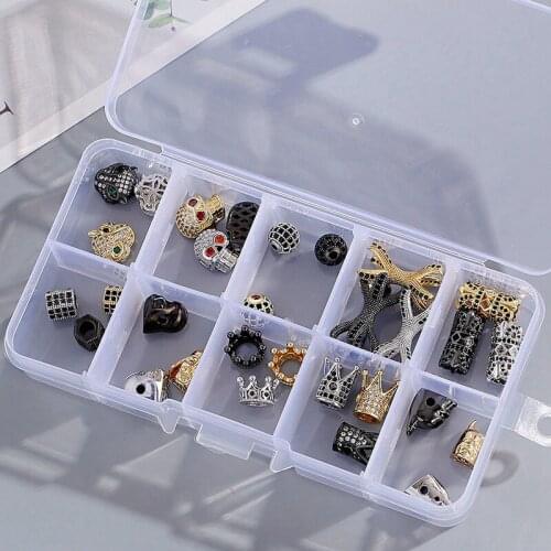 30PCS/Lot Luxury Silver Color Spacer Beads Making Bracelets Classic Skull Crown Ball Beads Accessories For Handmade DIY Jewelry