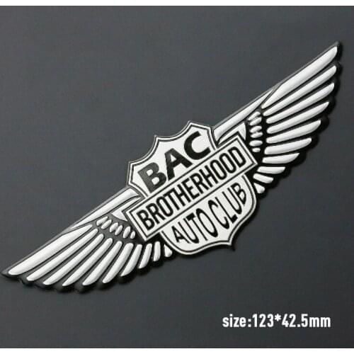3D Aluminum BAC BROTHERHOOD AUTO CLUB Car Stickers Decal Car Styling For Ford Focus Mazda BMW OPEL VW Chevrolet Cruze