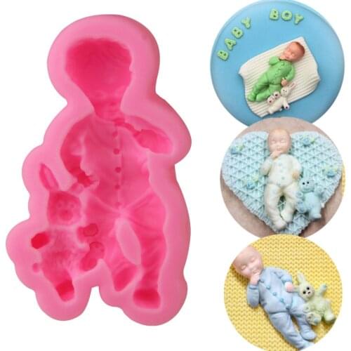 3D Sleep baby handmade soap mold Baby Silicone Molds for Cake Sugar Candy Mold DIY Design Fondant Decorating Tools