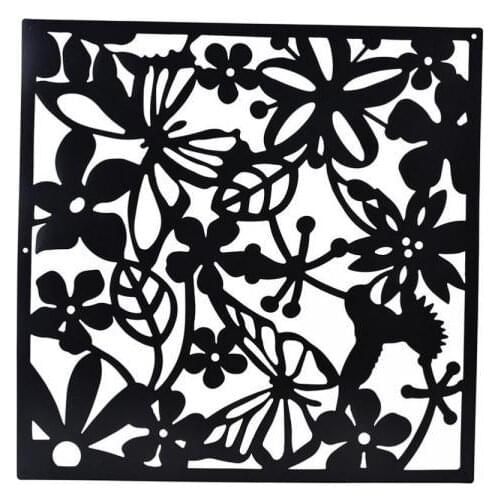 8x Flower Wall Sticker Hanging Screen Panel Room Divider Partition Black