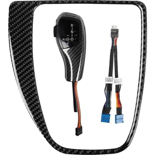 Car Carbon Fiber Automatic Gear Shift Knob Lever Parts Fit for BMW E60 2003-2007