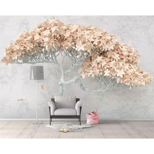 Beibehang Customize modern new 3d stereo a flowering tree modern TV background wallpaper papel de parede wall papers home decor