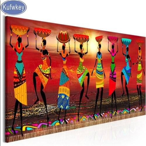 Large Diamond Painting Africa woman dancing 3d Cross Stitch Full resin Square Diamond Embroidery sale,mosaic girl wedding Decor