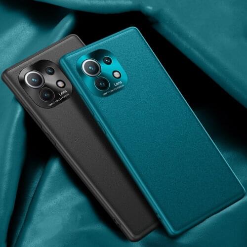 For Xiaomi Mi 11 Ultra Case Luxury Vegan Leather Grain Matte Protective Back Cover For Xiaomi Mi 11 Pro 11 Lite 10S Coque Fundas
