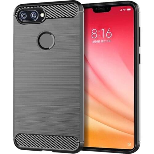 Carbon Fiber Texture Design Cover Anti-Scratch Shock Absorption Case for Xiaomi 8 Lite Protective Cover Case