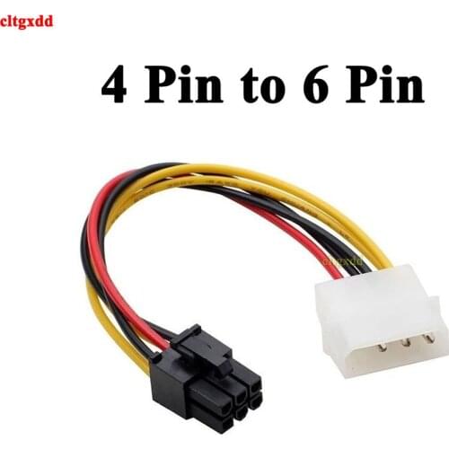 Cltgxdd 4 Pin Molex to 6 Pin PCI-Express PCIE Video Card Power Converter Adapter Cable