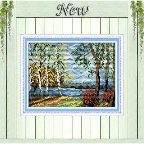 The scenery of the countryside Home Decor,Counted print on canvas DMC 14CT 11CT DIY Cross Stitch Needlework kits Embroidery Sets