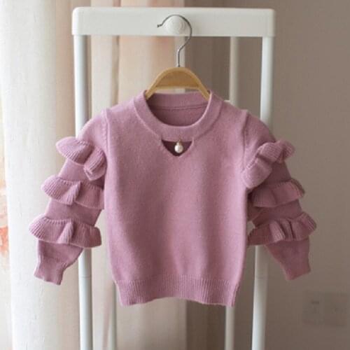 Childrens sweater for girls clothes autumn/winter kids baby earmuffs sweater long sleeves pullover girls garment warm clothing