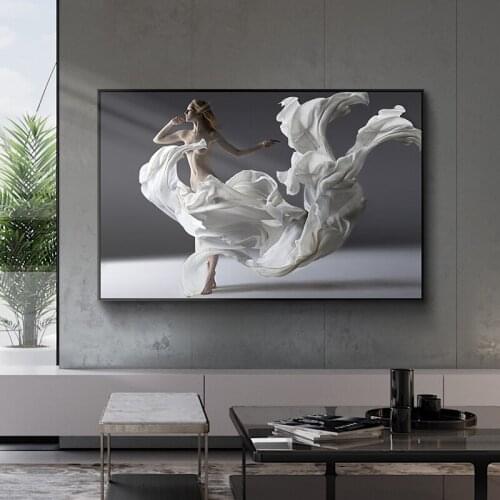 Ballet Dance Girl Realist Poster Wall Art Canvas Print Abstract Painting Decorative Picture Nordic Style Living Room Home Decor