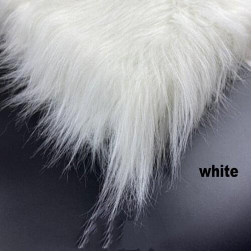 12cm long plush fabric artificial fur white plush cushion animal toy doll plush fabric 50x160cm