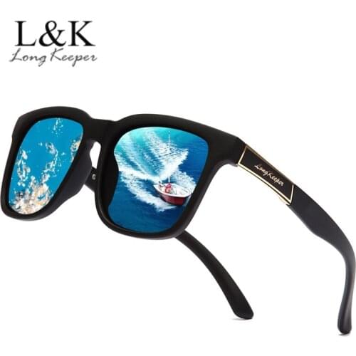 TR90 Polarized Sunglases Men Women Vintage Square Flexible Driving Sun Glasses Male Driver Shades UV400 With 'LongKeeper' LOGO