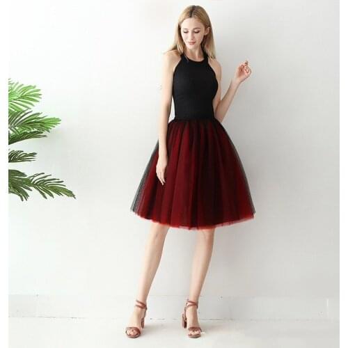 Splice Girls Tutu Skirt Princess Fluffy Soft Tulle Ballet Six Layers A line Birthday Party Prom Pettiskirt enaguas negras CQ059