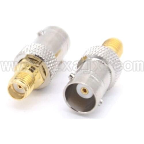 JX connector 100pcs BNC to SMA adapter BNC Jack female Nickel Plating To SMA female Gold Plating Jack RF Connector Straight