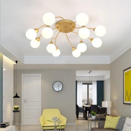 Nordic creative network red living room chandelier simple modern atmosphere lighting firefly ceiling lamp dining room lighting