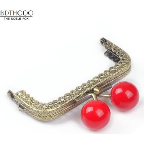 8.5cm 10pcs/lot Square Metal Purse Frame Handle for Clutch Bag Accessories Making Kiss Clasp Lock Antique Bronze Bags Hardware