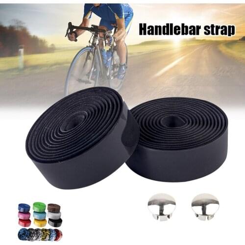 Bike Handlebar Tape Pu+eva Leather Anti-slip Shockproof Bar Wraps Fixing Straps Road Cycling Handlebar Tapes Bicycle Accessories