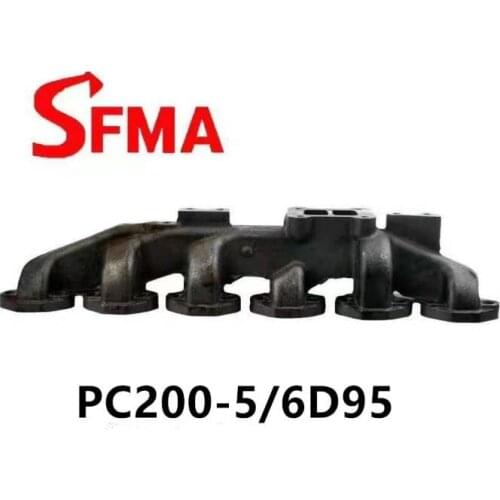 FREE SHIPPING FOR Excavator accessories Komatsu PC200-5 6D95 exhaust branch engine cast steel