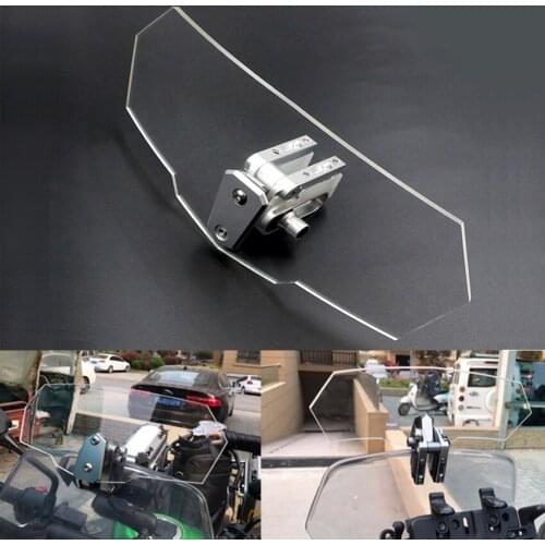Unversal Airflow Adjustable Windscreen Wind Deflector Motorcycle Windshield For suzuki gsf 600 piaggio beverly mt 09 tracer