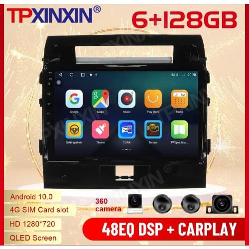 2 Din Carplay Android Radio Receiver For Toyota Land Cruiser 200 2008 2009 2010 2011 2012 2013 2014 2015 GPS Recorder Head Unit