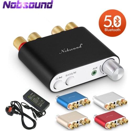 2020 Nobsound HiFi TPA3116 Mini Bluetooth 5.0 50W*2 Digital Amplifier Stereo Home Car Audio Power Amp Audio Receiver