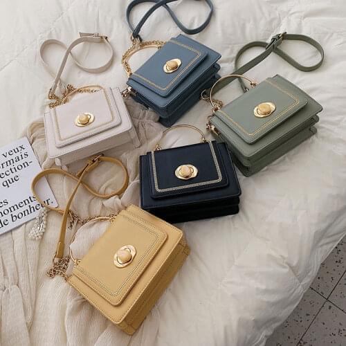 Fashion Elegant Small Square Messenger Bag Women Purses Chain Ladies Crossbag Shoulder Handbags