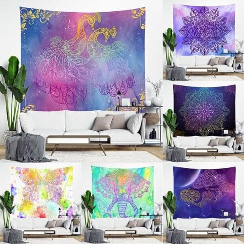 Mandala Wall Carpet India Mandala Tapestry Wall Hanging Boho Decor Wall Cloth Tapestries Psychedelic Hippie Night Moon Tapestry