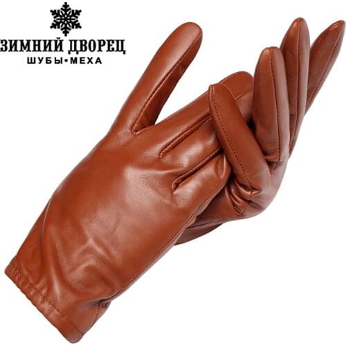 New Fashion Leather gloves ,Genuine Leather,Brown, female leather gloves short paragraph,Fall Fashion Short Gloves,ladies gloves