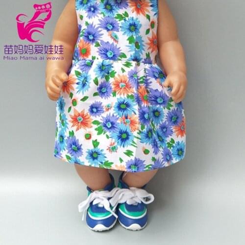 Dress Wear For 43cm baby Doll Reborn Babies Clothes 18 inch girl doll summer dress with hat