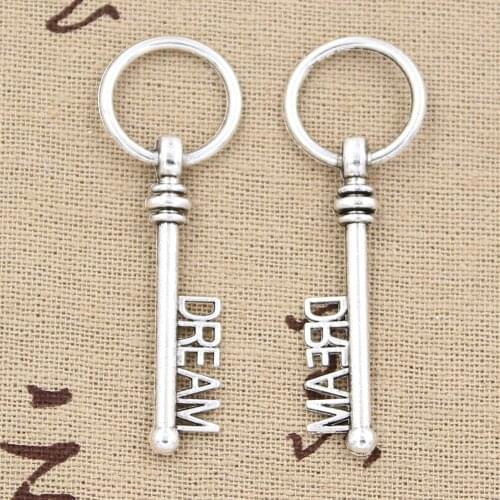 8pcs Charms Skeleton Key Dream 51x17mm Antique Making Pendant fit,Vintage Tibetan Bronze Silver color,DIY Handmade Jewelry