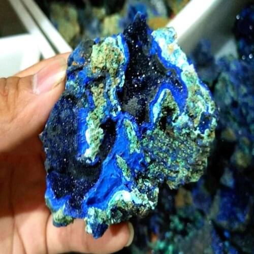 Natural Azurite Malachite Geode Crystal Mineral Specimen Reiki Stone Collectible