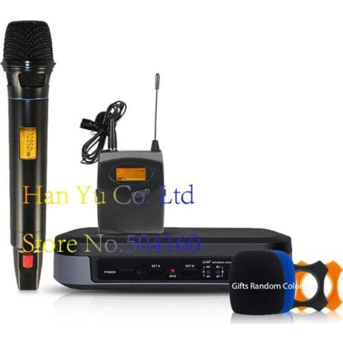 Professional wireless microphone High-end 2-channel microphone Lapel 2 Headset Automatic infrared automatic search frequency G-3